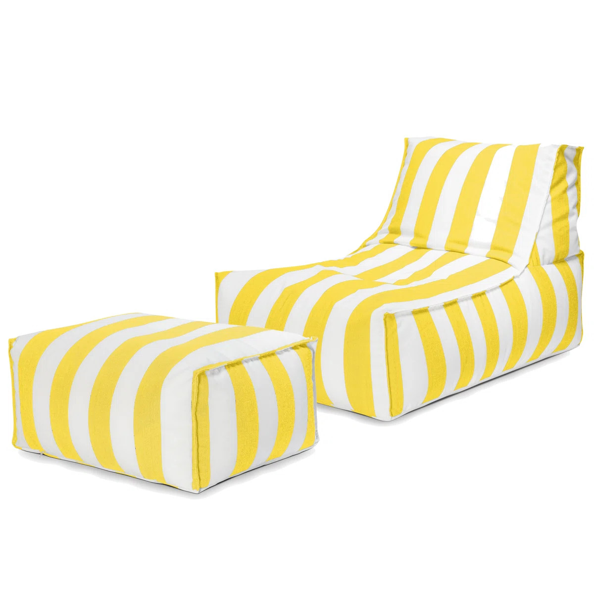 Santorin 2-Piece Outdoor Bean Bag Lounge Chair & Ottoman | Wayfair North America