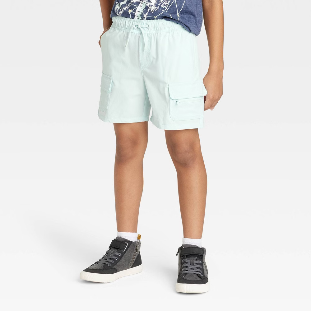 Boys' Quick Dry 'Above the Knee' Relaxed Pull-On Cargo Shorts - Cat & Jack™ Blue M | Target