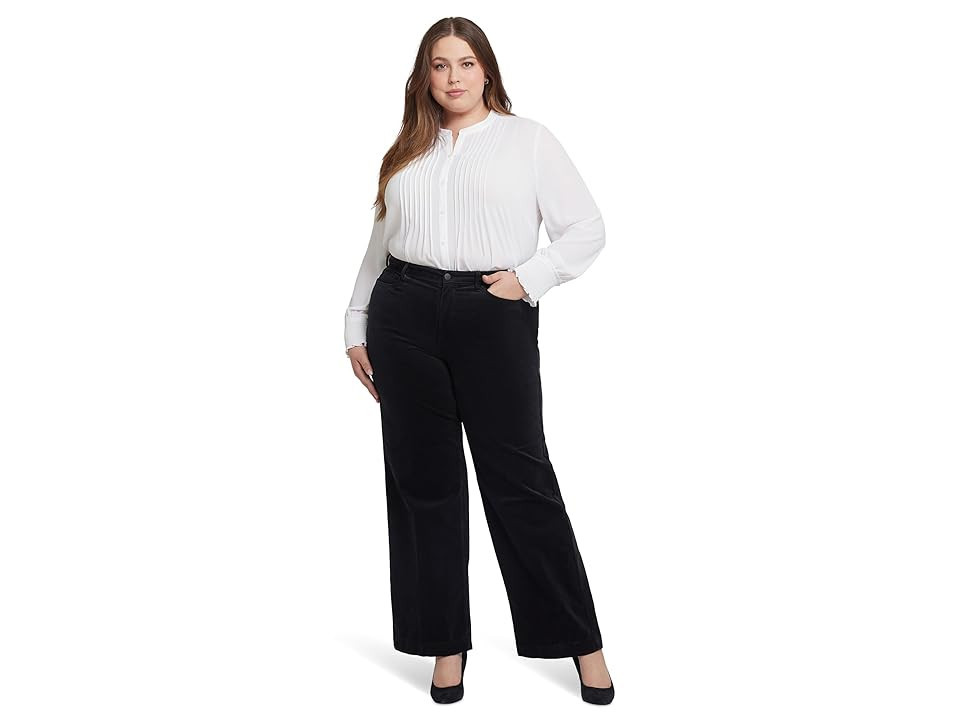 NYDJ Teresa Pants Women's Dress Pants Black : 16W 33, Cotton/Elastane | Zappos