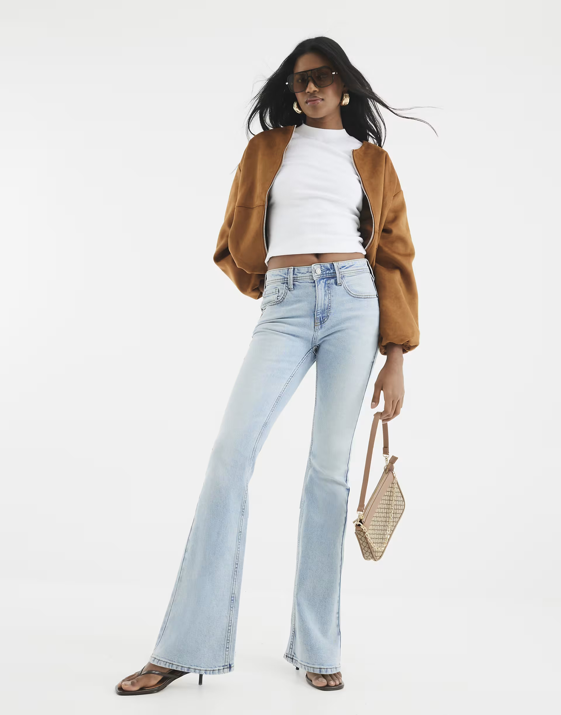 River Island Bootcut mid rise jeans in denim - light | ASOS (Global)