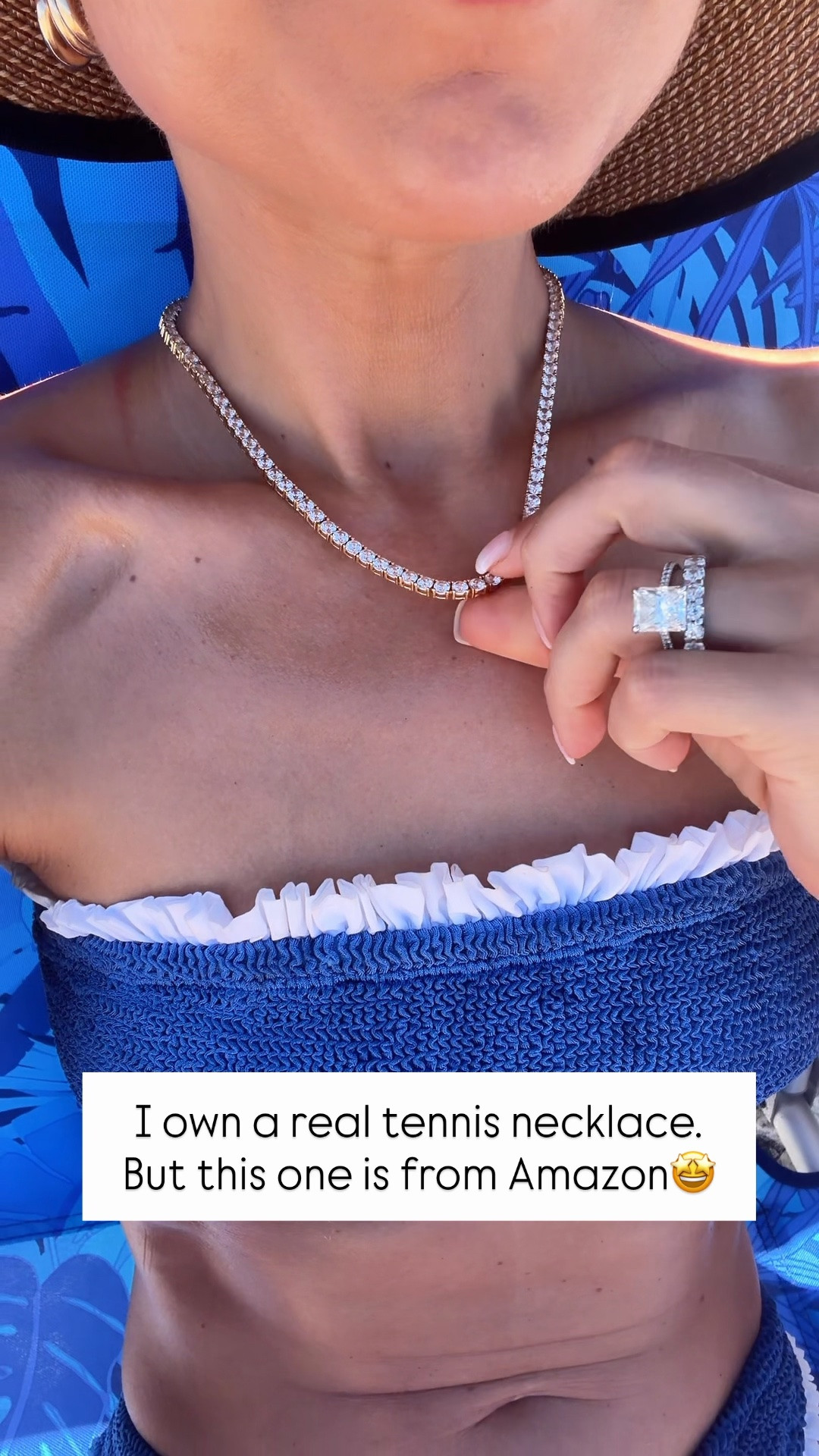 I love this CZ tennis necklace from Amazon! This is the 16” and gold plated. This is heavy enough so it won’t flip. I love this one-size fits all swimsuit! Gucci sunglasses. UPF 50+ packable sun hat.

#LTKSwim #LTKTravel #LTKootd