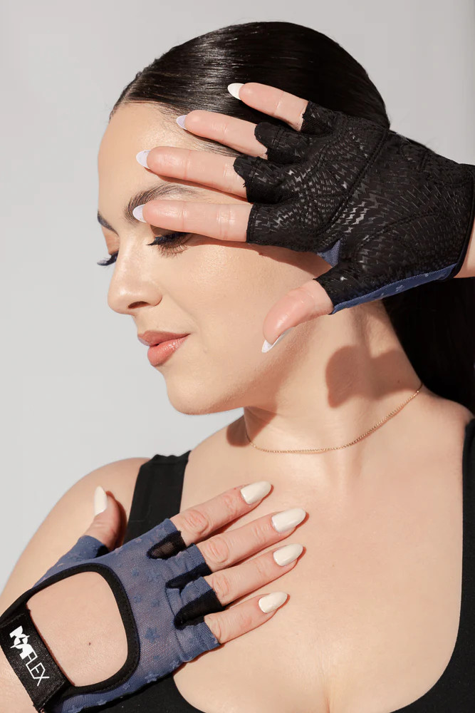 Luxe Mesh Training Gloves - Navy Stars | POPFLEX