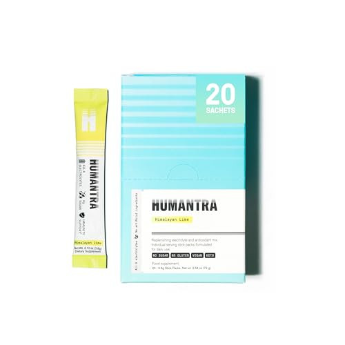 Humantra Hydration Packets | Zero Calorie, Zero Sugar Electrolyte Hydration Multiplier w/Essential Minerals & 6 Electrolytes | Electrolytes Powder (20 Count, Himalayan Lime) | Amazon (UK)