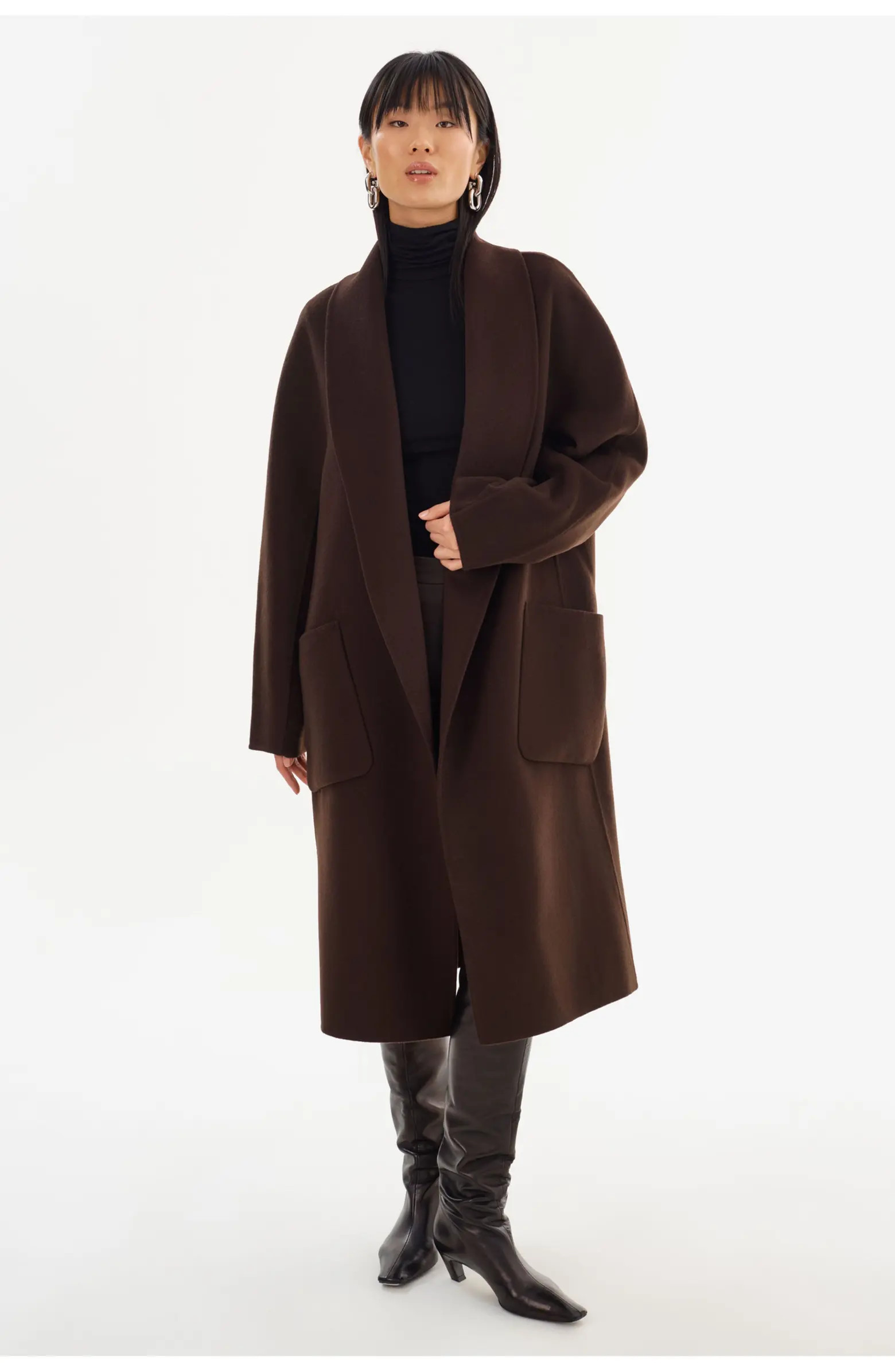 Thara | Shawl Collar Wool Coat | Nordstrom