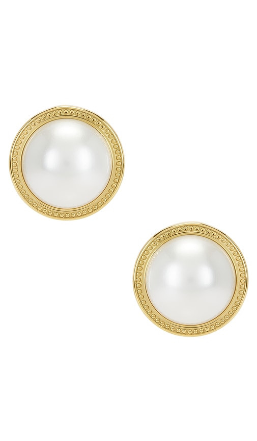 Cendre Rue Cler Pearl Earrings in Metallic Gold. | Revolve Clothing (Global)