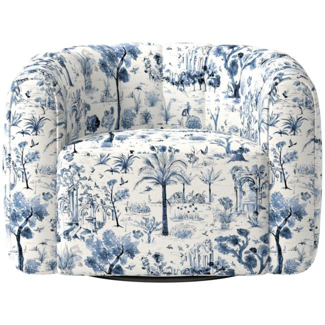 Fitz Swivel Chair Landscape Blue | CB2