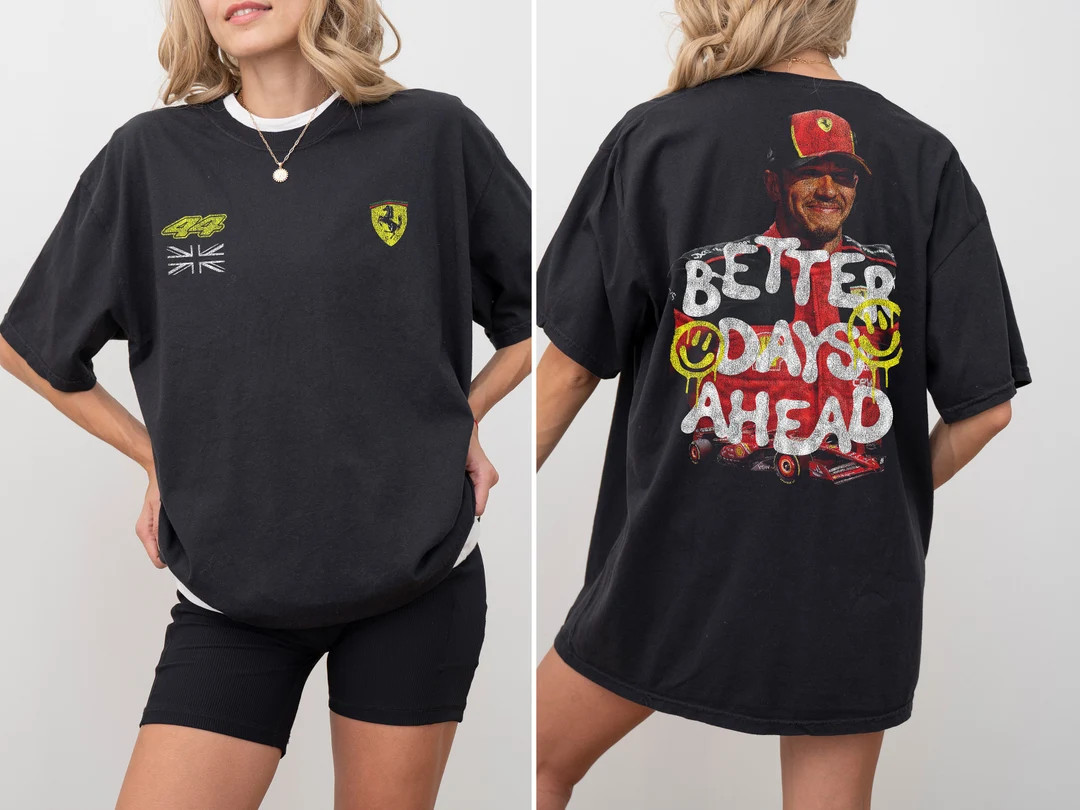 Comfort Colors F1 Lewis Hamilton Ferrari 'better Days Ahead' Grunge Vintage Style Unisex T-shirt ... | Etsy (US)