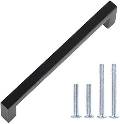 Amazon Basics Modern Square Cabinet Pull Handle, 5.39-inch Length (5-inch Hole Center), Flat Blac... | Amazon (US)