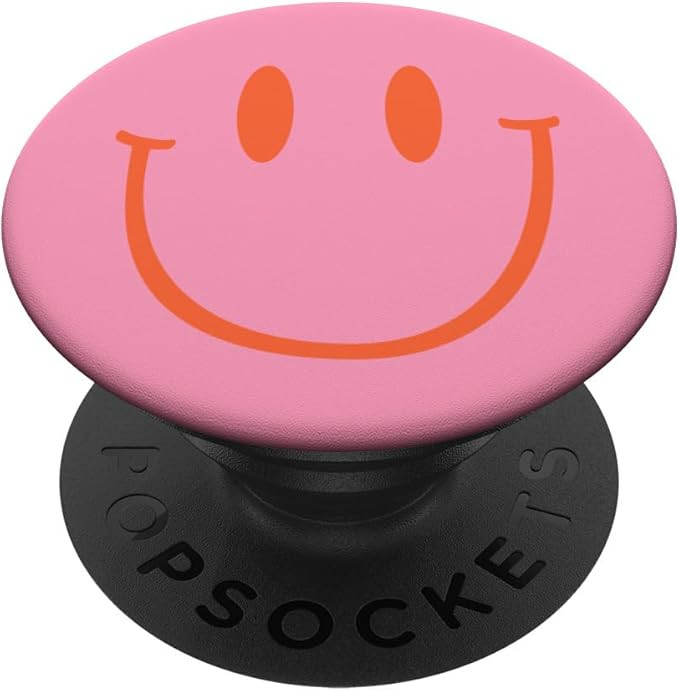 Pink Happy Face Smile Vintage Distressed PopSockets Standard PopGrip | Amazon (US)