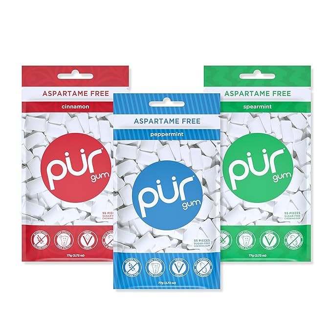PUR Gum | Aspartame Free Chewing Gum | 100% Xylitol | Sugar Free, Vegan, Gluten Free & Keto Frien... | Amazon (US)