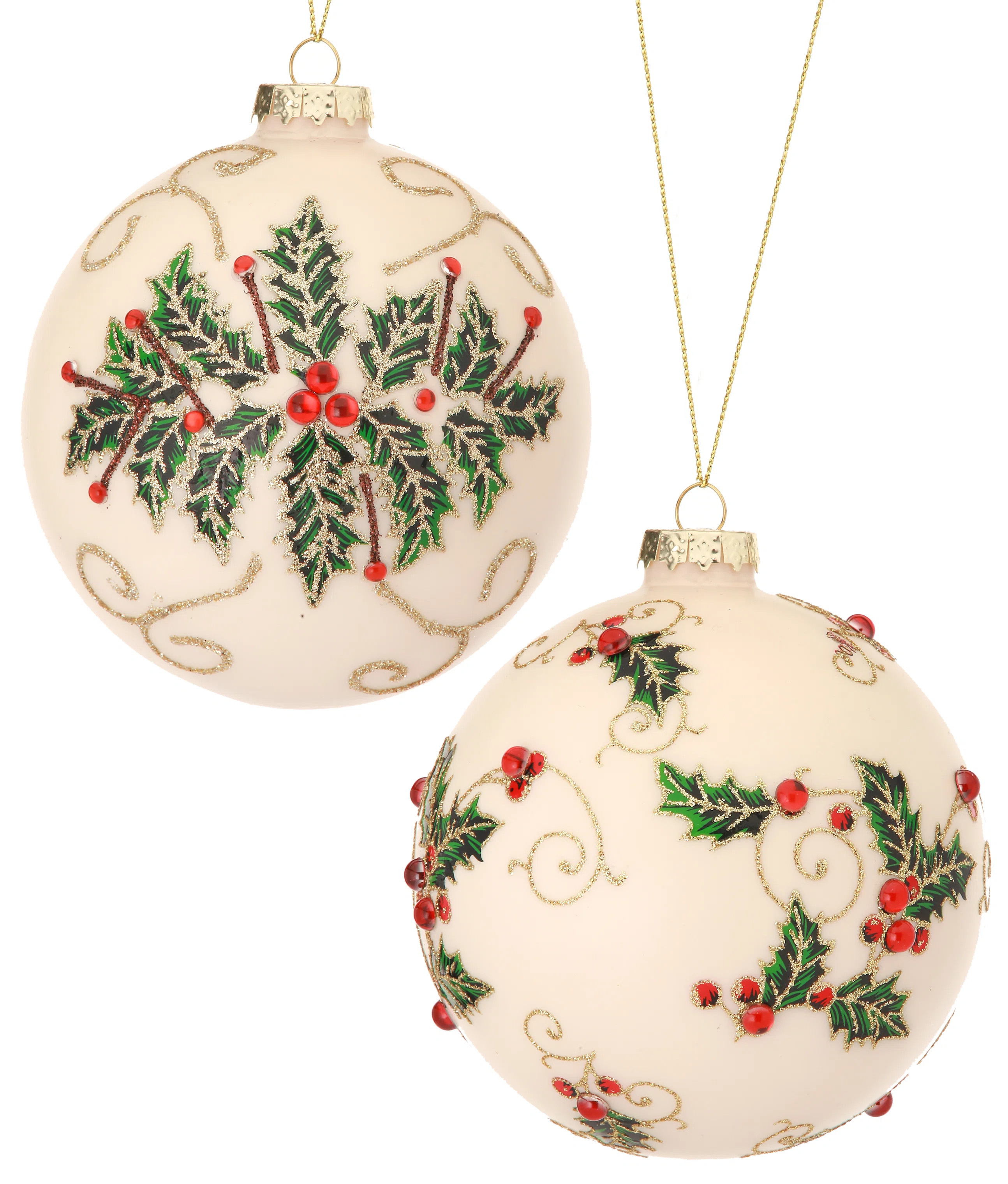 Jewel Holly Vine Ball Ornament (Set of 6) | Wayfair North America