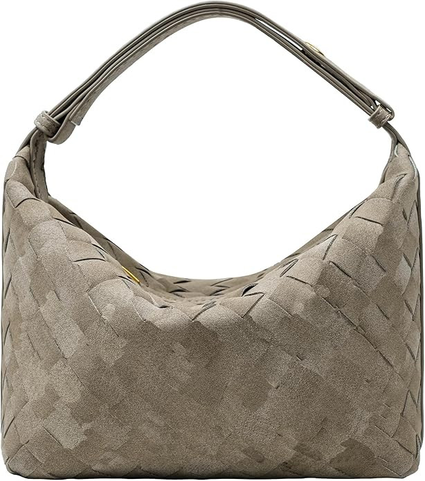 Vegan Leather Woven Tote Bag, Leather Braided Purse Clutch Purse, Woven Top-Handle Shoulder Handb... | Amazon (US)