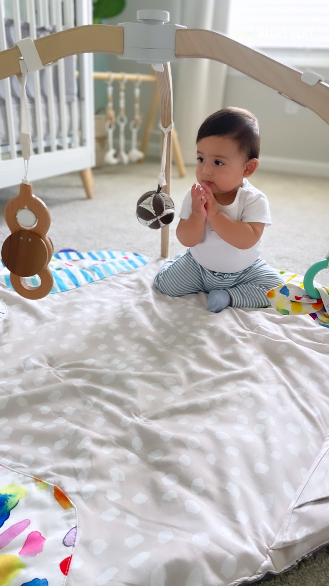 He loves to play & explore in his favorite colorful play mat gym. Since he was a lot smaller we have learned tummy time & many other shapes & colors. Includes a book to learn your babies different stages of growth and milestones. We love this baby gym it has been so useful. 

#LTKbaby #LTKfamily #LTKkids