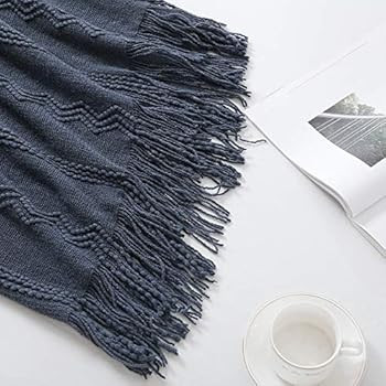 BOURINA Throw Blanket Textured Solid Soft Sofa Throw Couch Cover Knitted Decorative Blanket, 60" ... | Amazon (US)