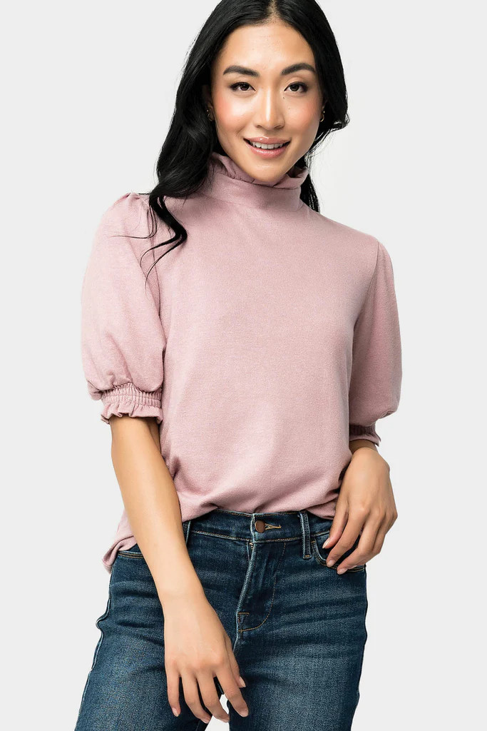 GIGI Feminine Mock Neck Luxe Sweater | Gibson