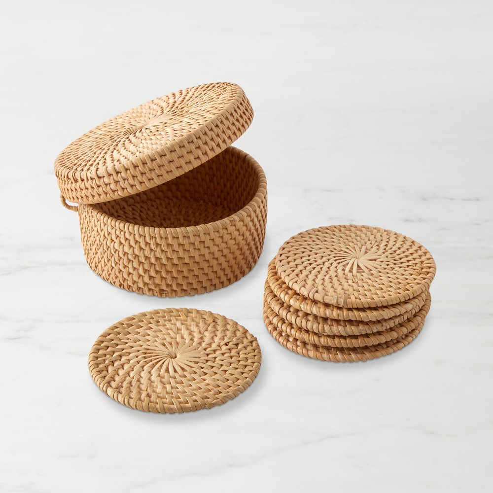 Light Woven Coasters, Set of 6 | Williams-Sonoma