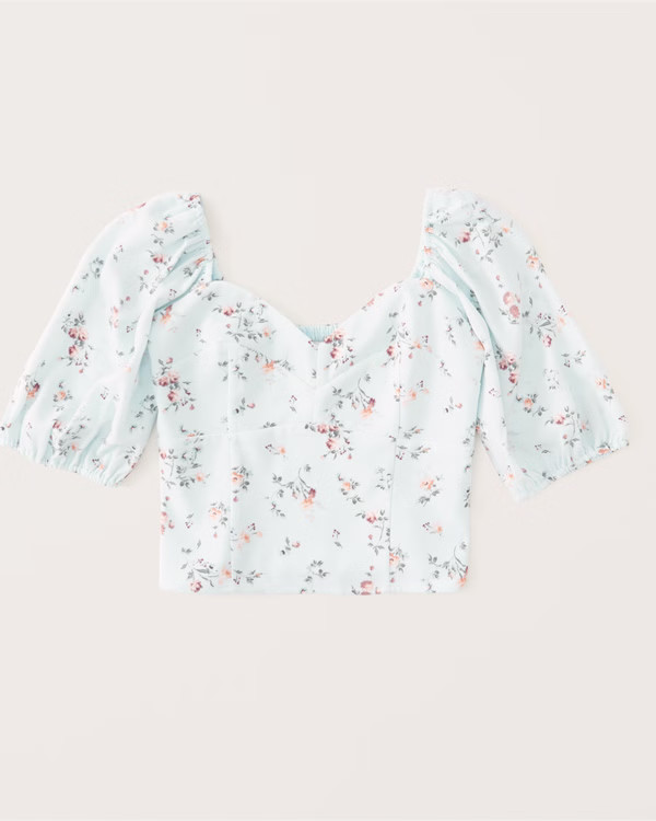 Corset Puff Sleeve Top | Abercrombie & Fitch (US)