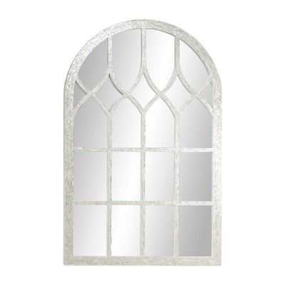 31.5" x 48" Large Cathedral Window Wall Mirror with Natural Pearl Shell Arched Mirror Frame - Oli... | Target