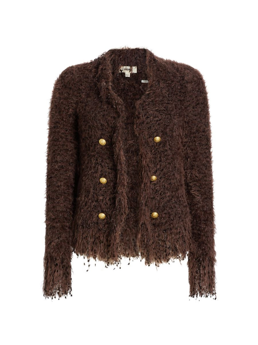 Knit Fringe-Trim Cardigan | Saks Fifth Avenue