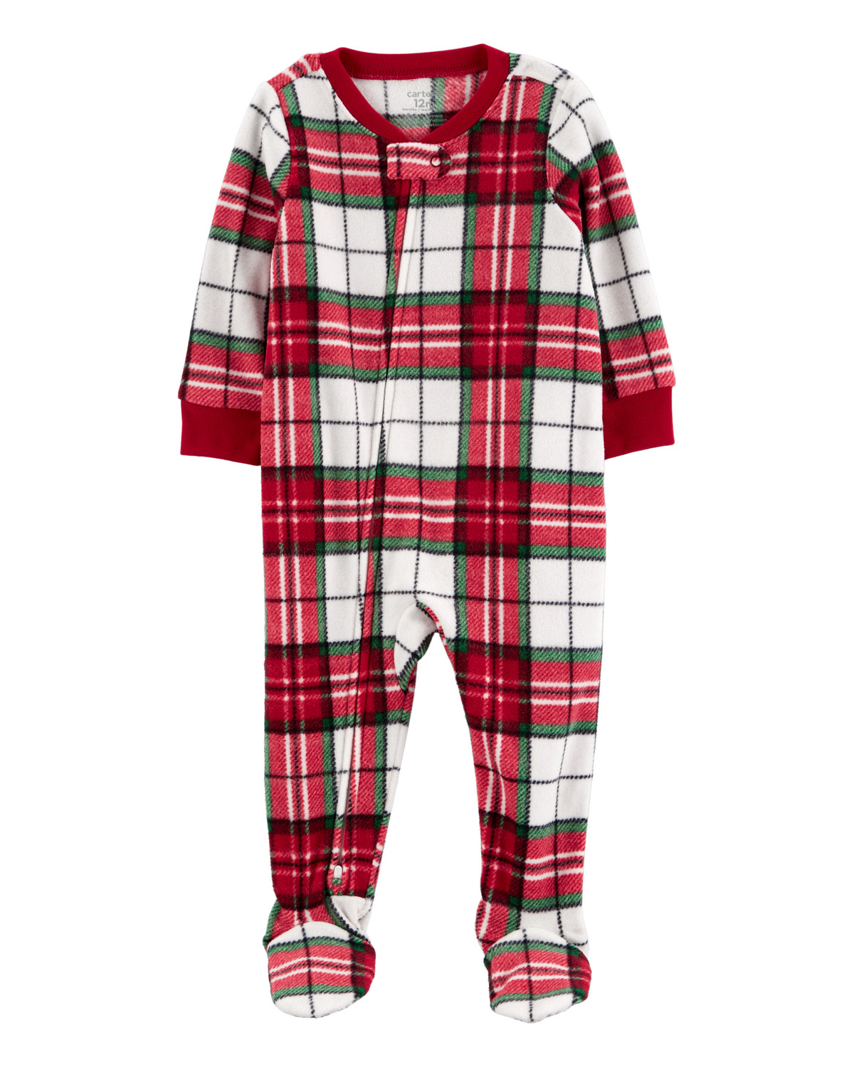 Baby 1-Piece  Plaid Fleece Footie Pajamas | Carter's Inc