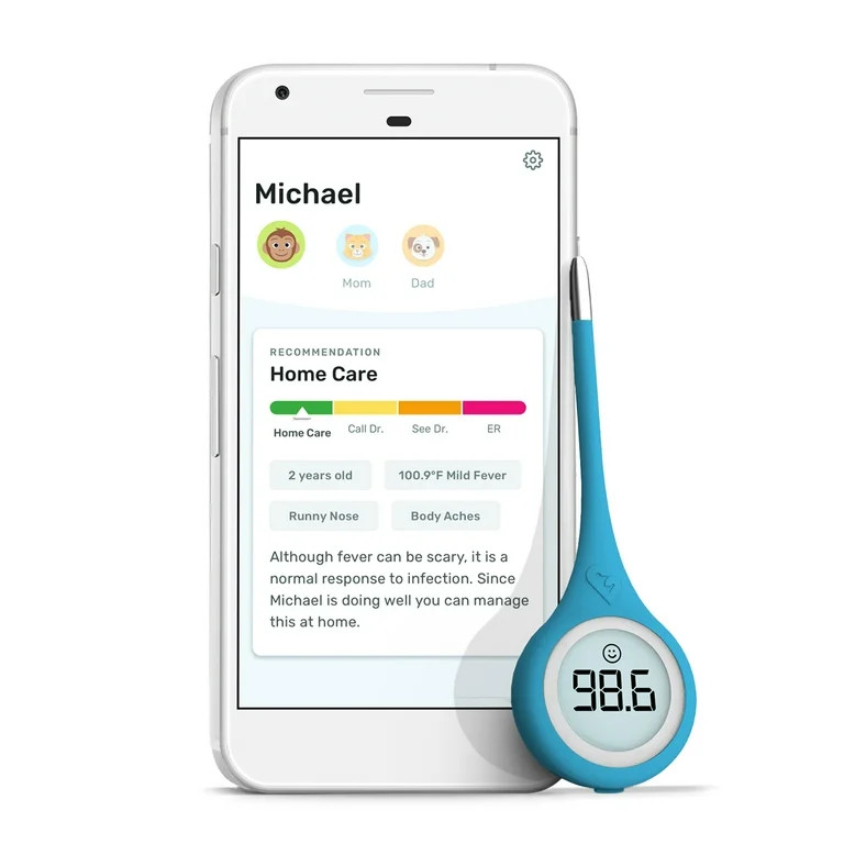Kinsa Quick Care Bluetooth Smart Oral Thermometer for Fever | Walmart (US)