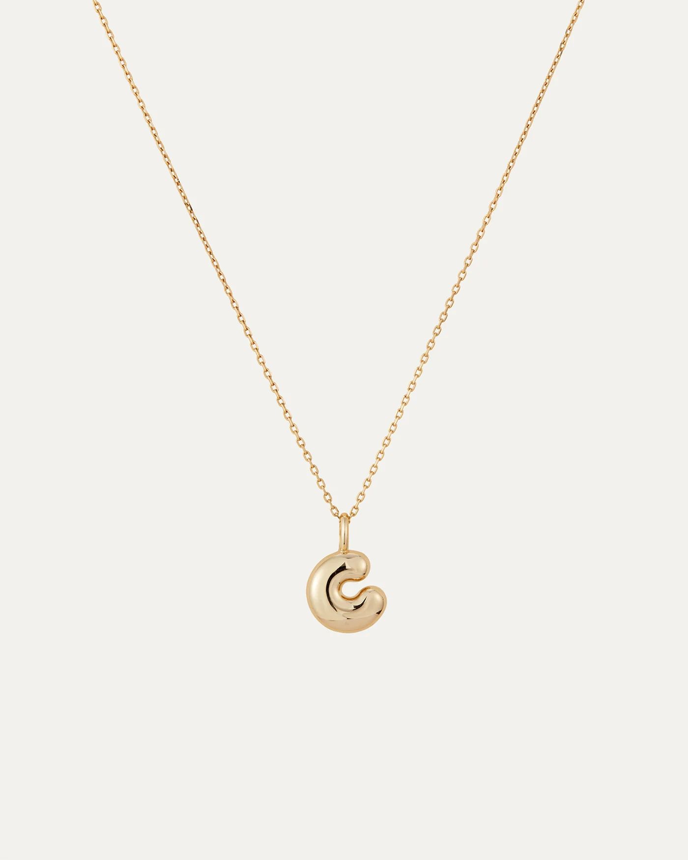 14K Gold Bubble Letter Necklace - C | Jenny Bird (US)