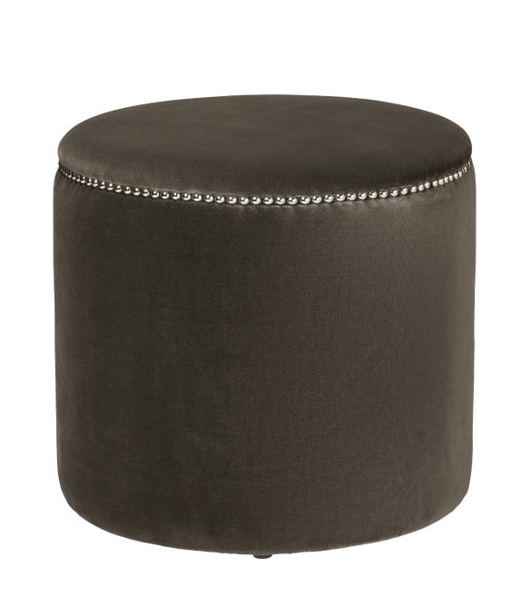 Costellini Velvet Ottoman - Truffle | OKA US