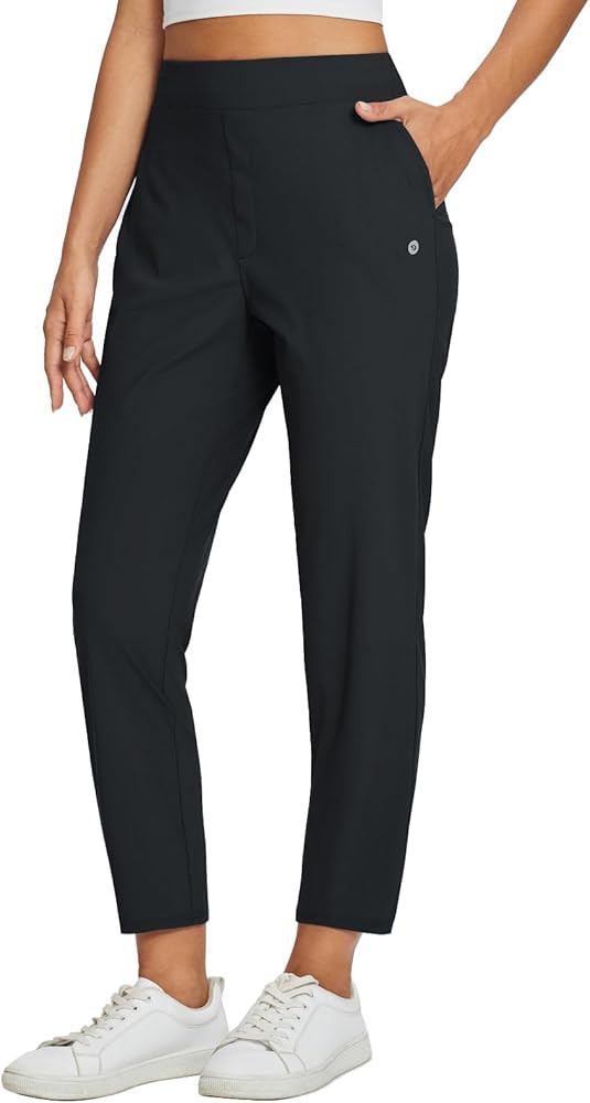 baleaf Womens Travel Pants Lightweight Stretch with Zipper Pockets Petite Ankle Dressy Golf Work ... | Amazon (US)