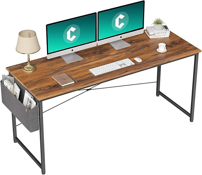 Cubiker Computer Desk 55 inch Home Office Writing Study Desk, Modern Simple Style Laptop Table wi... | Amazon (US)