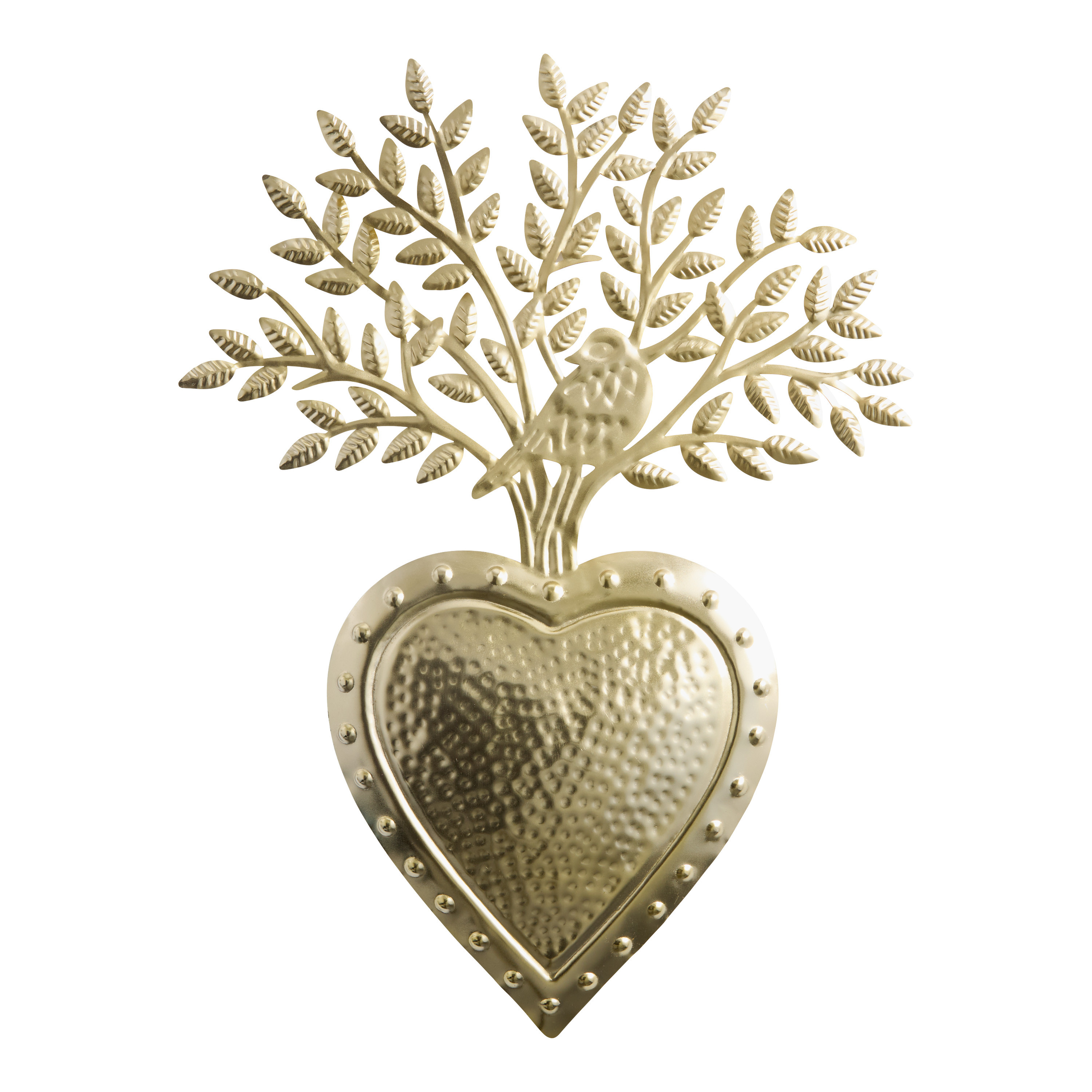 Brass Metal Milagro Heart and Tree of Life Wall Decor | World Market