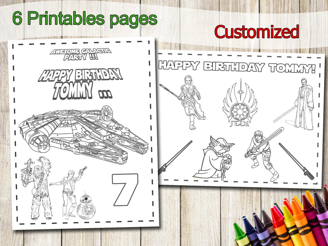 Star Wars Coloring Pages, Star Wars Party Favors, Star Wars Birthday, Party Favor, Star Wars Colo... | Etsy (US)