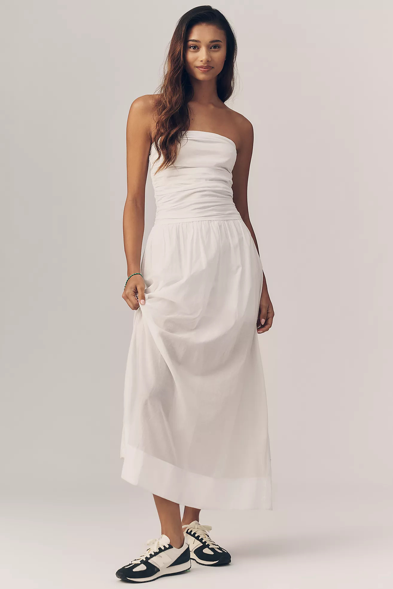 Sundry Voile Ruched Maxi Dress | Anthropologie (US)
