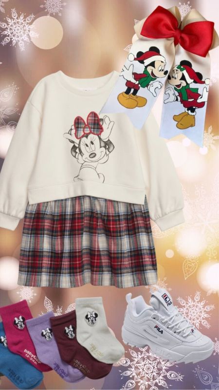 Mini Disney Christmas inspo! The perfect outfit for a day at Disney for your little girl or even just hanging around the Christmas tree. 

#LTKHoliday #LTKHolidaySale #LTKkids