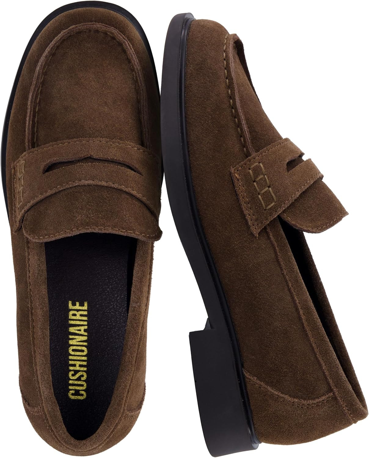 CUSHIONAIRE Raye 100% Genuine Leather Penny Loafers for Women | Amazon (US)