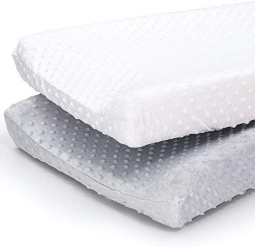 The Peanutshell Plush Minky Changing Pad Covers for Baby Boys or Girls | 2 Pack Set in Unisex Gre... | Amazon (US)