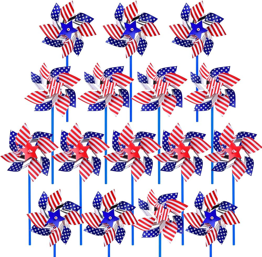 4th of July Decorations Patriotic Pinwheels,Fourth of July Decorations for Outdoor Home,Patriotic... | Amazon (US)