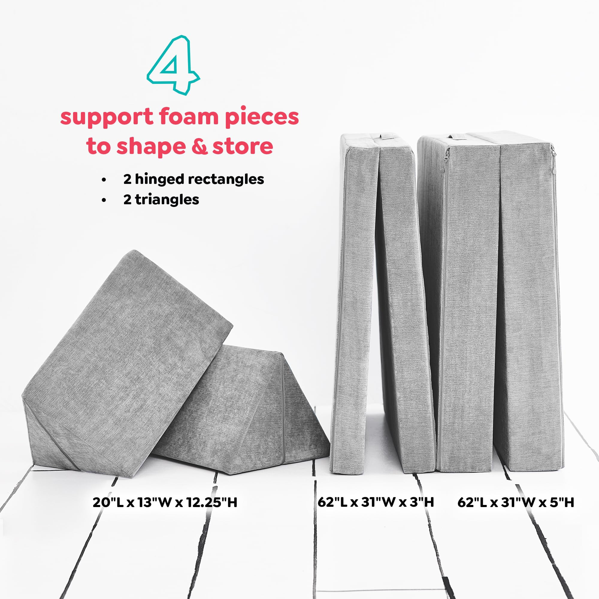 Yourigami Kids and Toddler Play Couch, Convertible Folding Sofa, Durable Foam Modular Design, Mou... | Amazon (US)