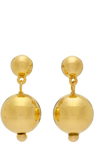Gold Ball Drop Earrings | SSENSE