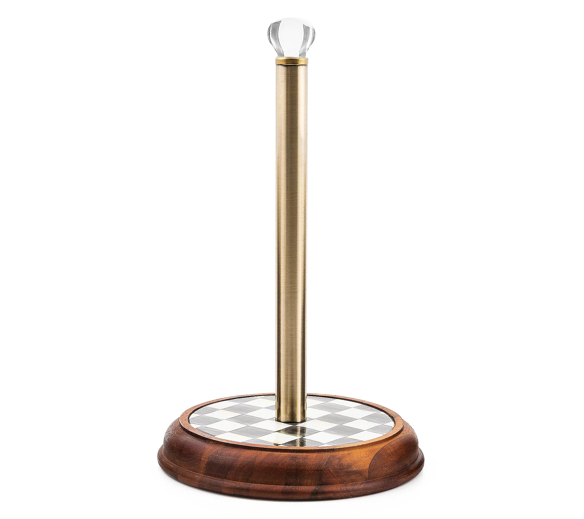 MacKenzie-Childs Courtly Check Wood Paper Towel Holder | QVC