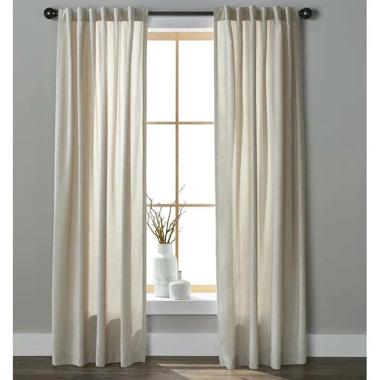Better Homes & Gardens Light Filtering Chenille Curtain Panel, 1-Piece, Papyrus Beige, 54" W x 84... | Walmart (US)