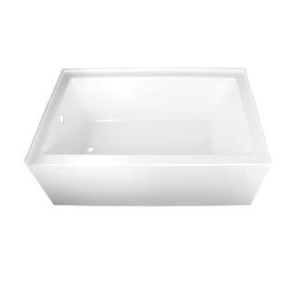Aqua Eden Ella 60 in. Acrylic Left-Hand Drain Rectangular Alcove Bathtub in White HVTAP603622L - ... | The Home Depot