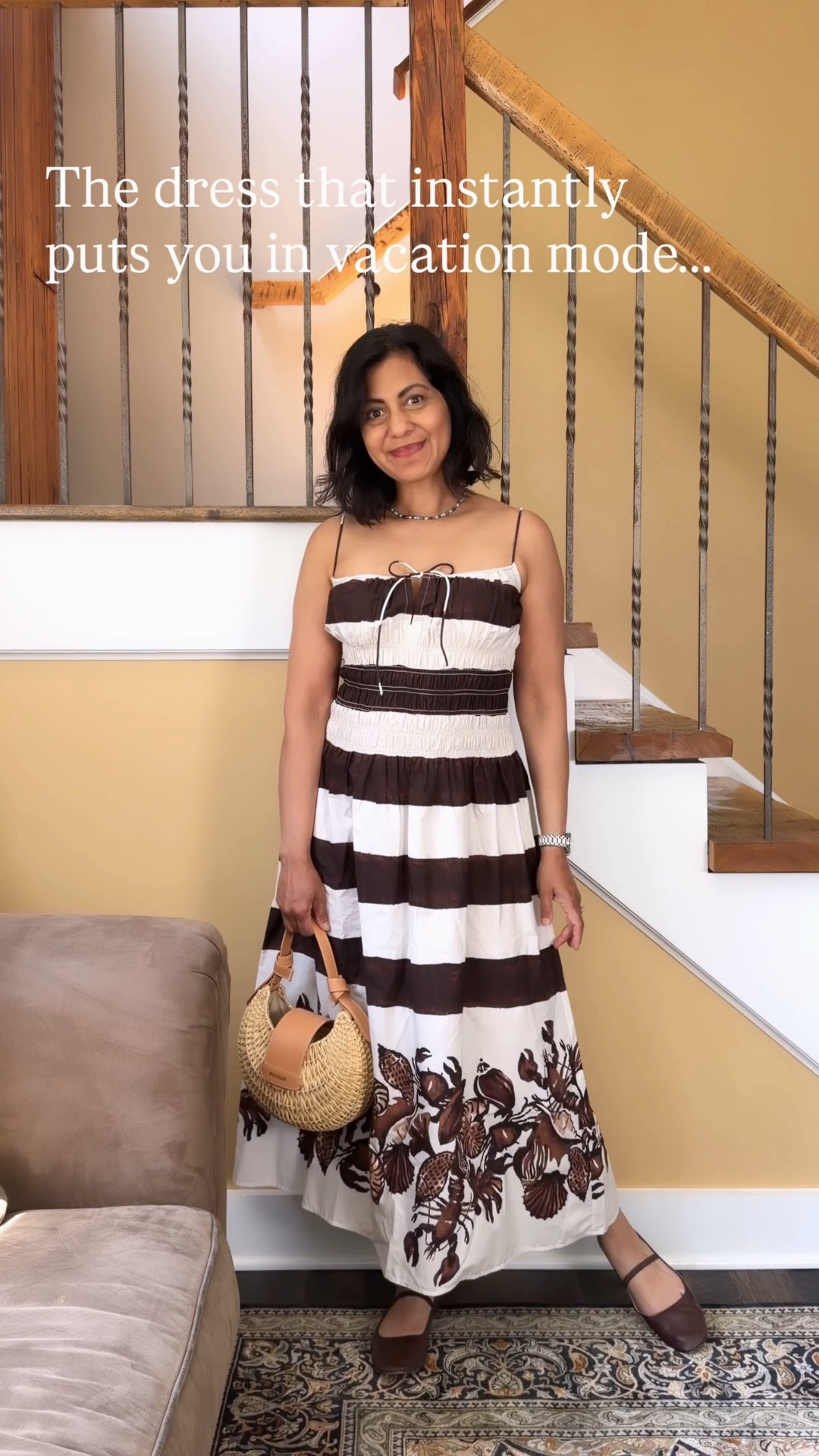 The cutest dress with a sea themed print on the hem puts me in instant vacation mode. I'm wearing the XS. lots of stretch in the bodice, adjustable straps and a drawstring neckline to customize your fit! 
💙 Nipa 

#summeroutfit #summerdress #cottondress #summerstyle #jcrew

#LTKSeasonal #LTKOver40 #LTKSaleAlert