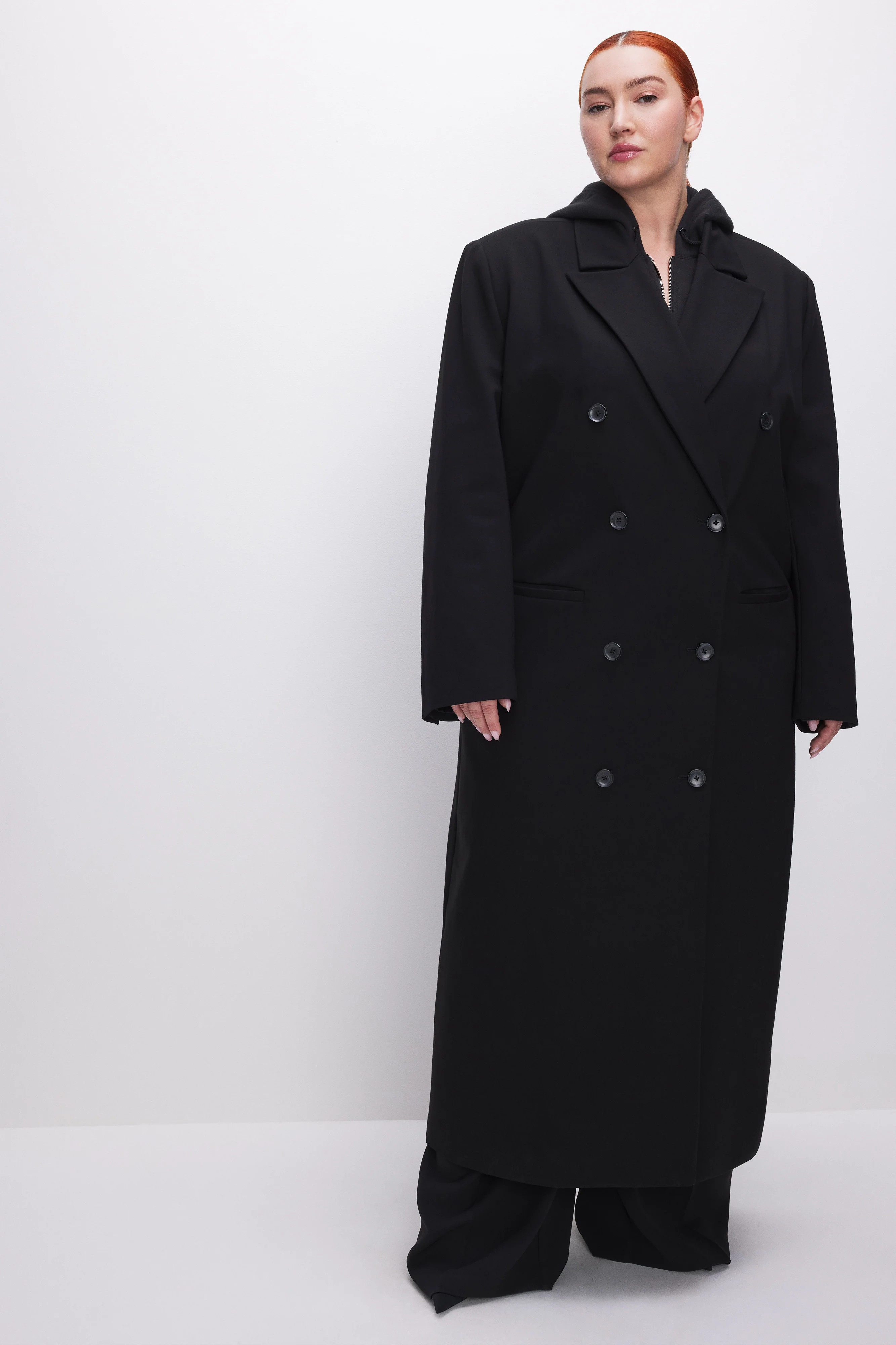 PONTE CAR COAT | BLACK001 - GOOD AMERICAN | Good American