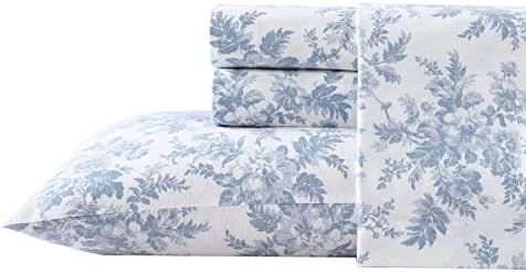 Amazon.com: Laura Ashley Home - King Sheets, Cotton Flannel Bedding Set, Brushed for Extra Softne... | Amazon (US)