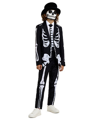 Boys' 4-20 Skeleton Grunge Halloween Jacket, Pants, and Tie, 3-Piece Set | Macy's