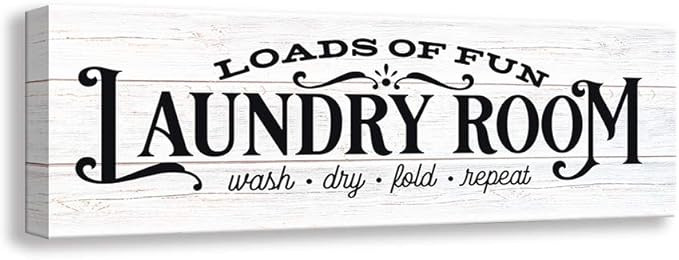 Kas Home Vintage Laundry Room Canvas Wall Art | Rustic Laundry Rules Prints Signs Framed | Bathro... | Amazon (CA)