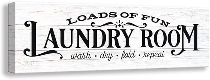 Kas Home Vintage Laundry Room Canvas Wall Art | Rustic Laundry Rules Prints Signs Framed | Bathro... | Amazon (CA)