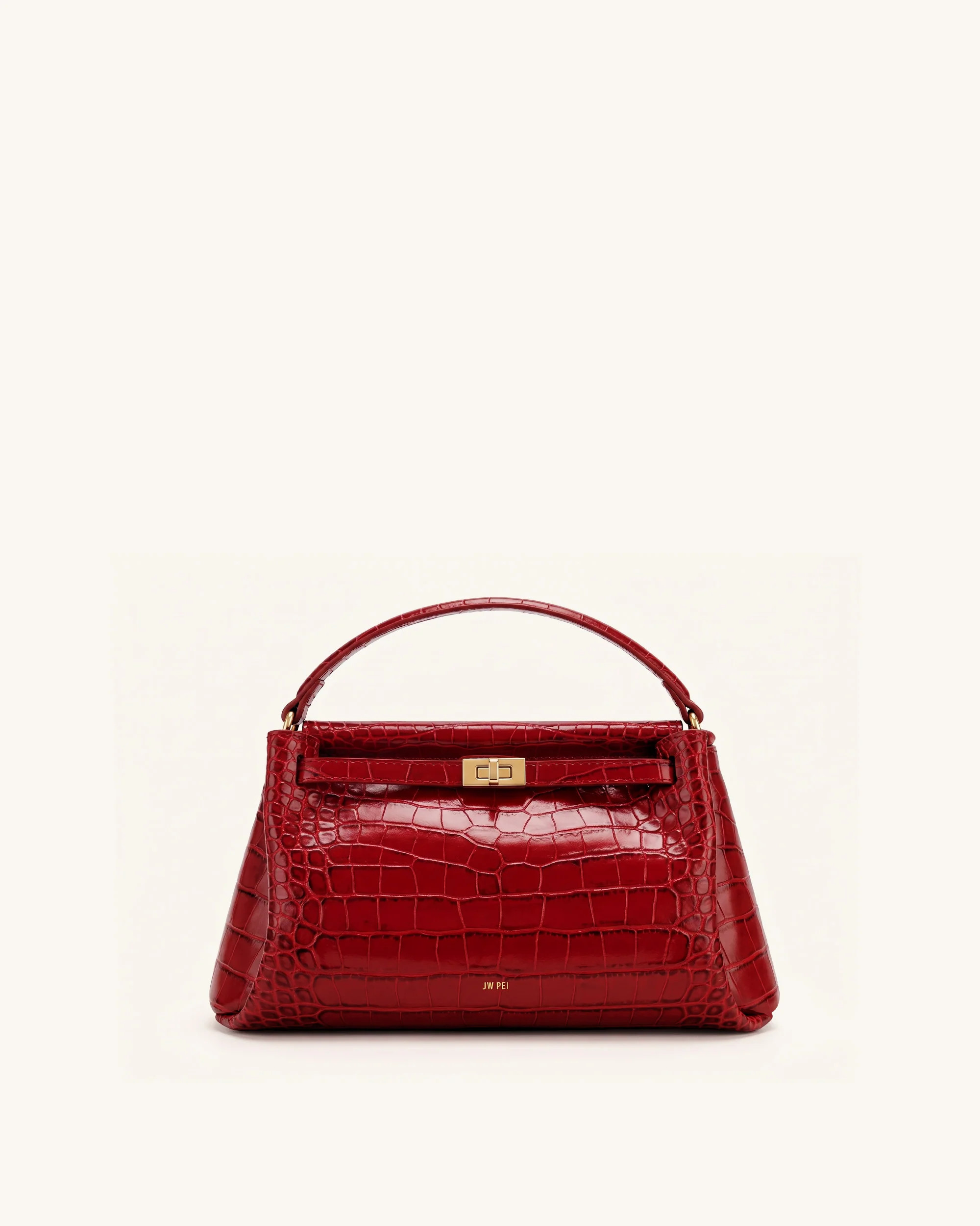 Carmen Top Handle Bag - Dark Burgundy Croc | JW PEI US