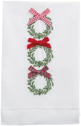 Mud Pie Christmas Wreath Embroidered Towel | Amazon (US)