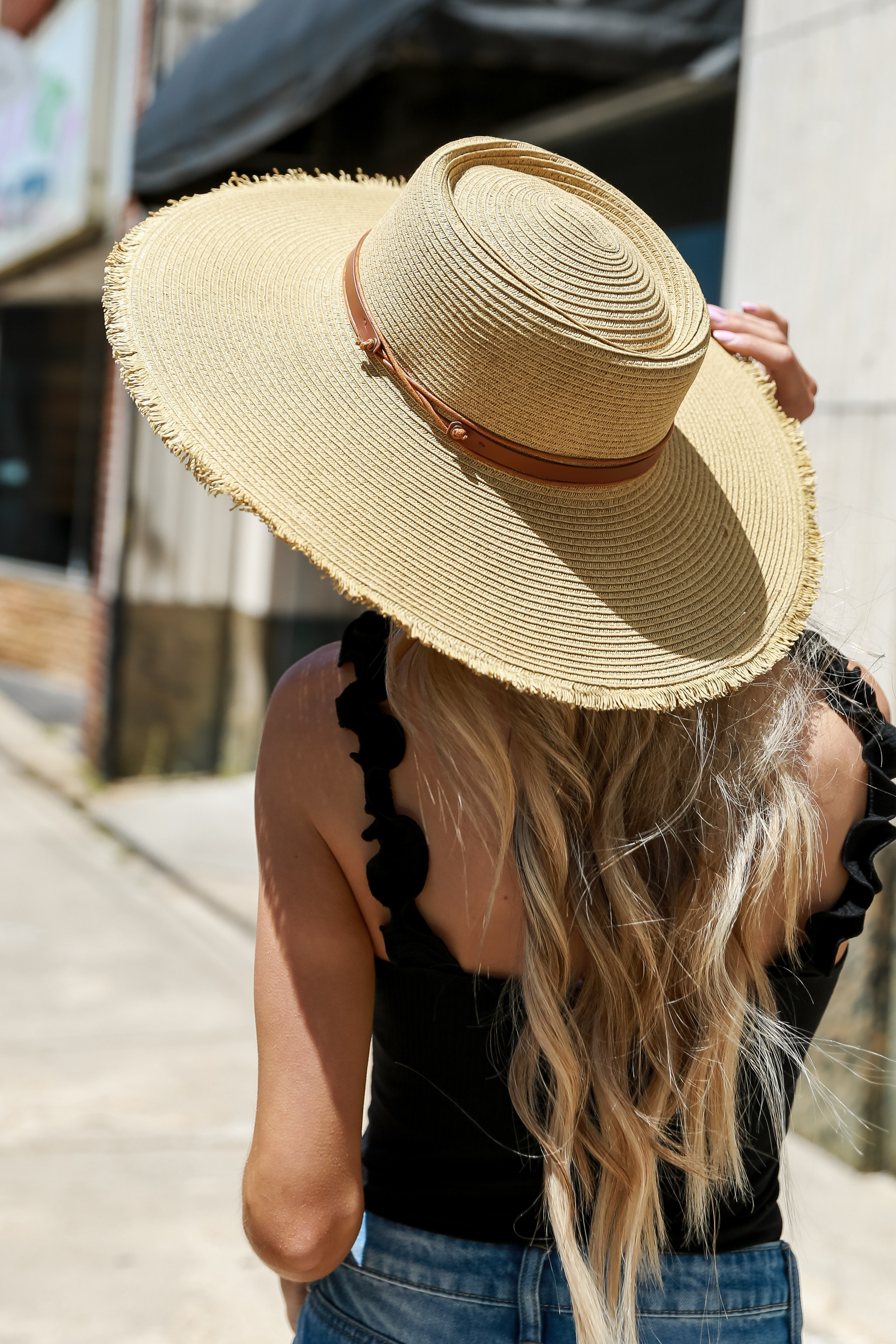 Weekends in the Sun Frayed Straw Boater Hat | Dress Up